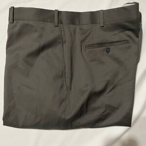 JWN John W. Nordstrom Solid Gray Flat Front Traditional Fit Wool Dress Size 34